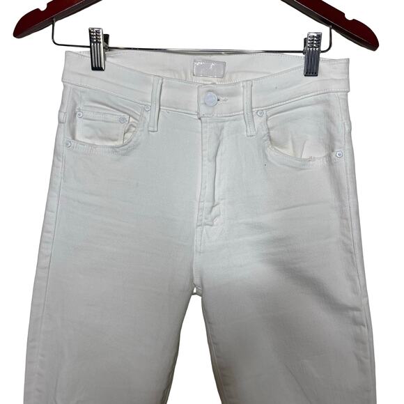Mother denim The Insider Crop Step Fray in White Wash: Fairest Of Them All sz 26 - Picture 4 of 8